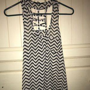Black and cream chevron tank top